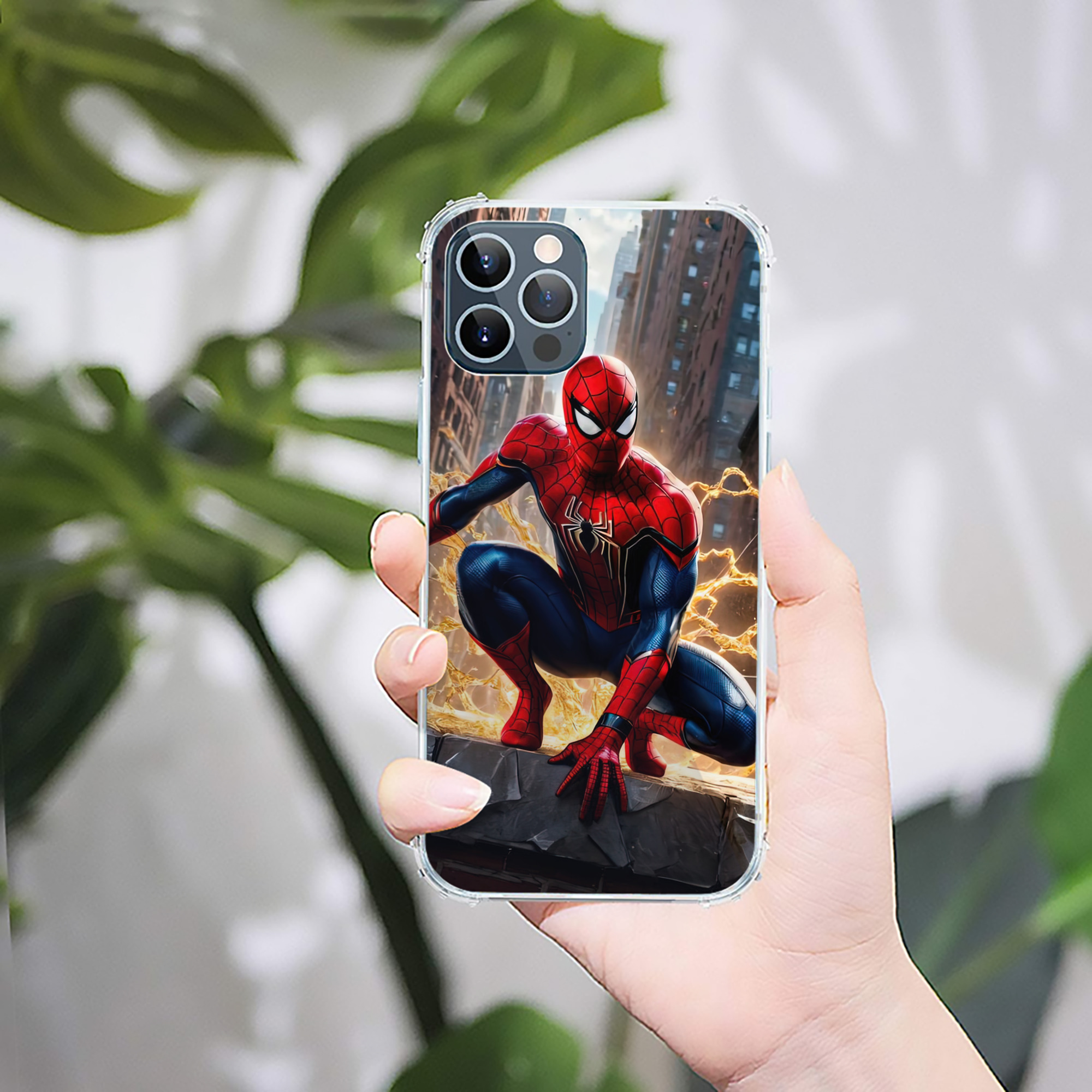 （画像用） Spider Man スパイダーマン 【iPhone 12シリーズ対応】透明スマホケース（クリアソフトケース）